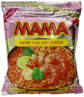 MAMA empaque frontal mostrando sabor Tom Yum y ventaja de conveniencia