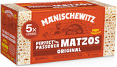 Manischewitz frente del paquete mostrando 5 cajas y sello Kosher, perfecta para Pésaj