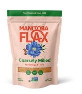Manitoba Flax frente del paquete mostrando la marca y presentación de 1 lb, práctico para cocinar