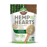 Manitoba Harvest paquete frontal mostrando sello orgánico y beneficios