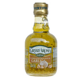 Mantova botella frontal con aceite de ajo mostrando etiqueta clara y diseño