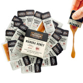 Manuka Emporium frente del paquete mostrando sello MGO263+ y conveniencia