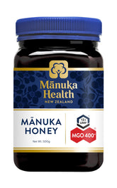Manuka Health tarro frontal 500 g mostrando etiqueta UMF 13+ y MGO 400