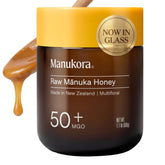 Manukora frasco delantero mostrando etiqueta y volumen 500 g