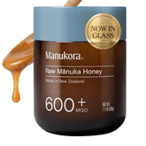 Manukora frasco frontal mostrando etiqueta y tamaño 500g, confianza y pureza