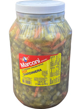 Marconi frasco frontal de un galón mostrando mezcla picante y etiqueta clara