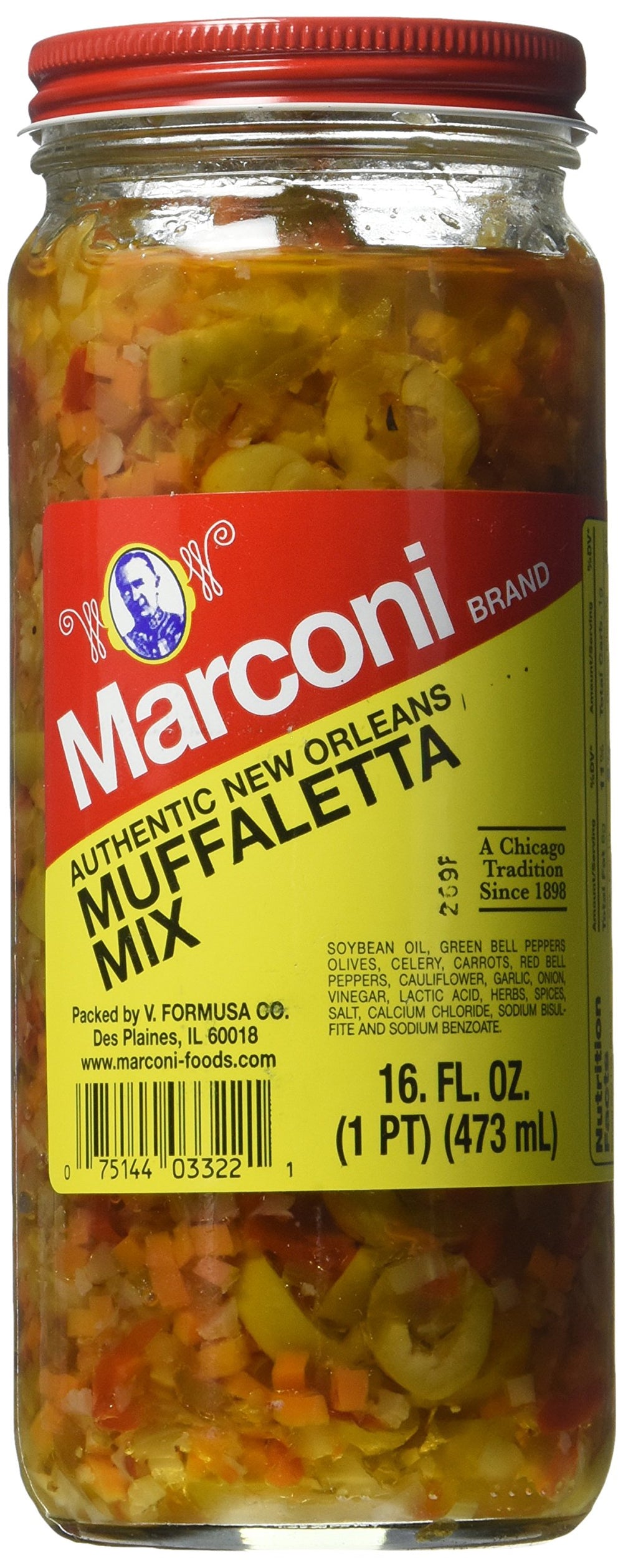 Marconi frasco frente mostrando etiqueta y tamaño práctico para uso y conservación