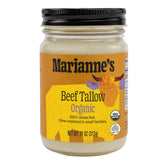 Marianne’s Harvest frasco frontal mostrando sebo orgánico y etiqueta clara