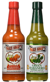 Marie Sharp's frente de botella 10oz mostrando etiqueta clara y beneficios de sabor