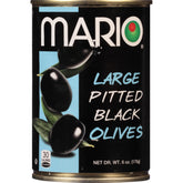 Mario frasco frontal con aceitunas negras grandes mostrando presentación y conveniencia