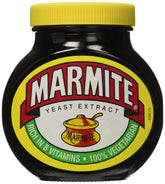Marmite envase frontal mostrando la etiqueta y el bote listo para untar, sabor intenso