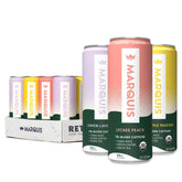 MARQUIS ORGANIC ENERGY pack frontal mostrando 12 latas, ideal para abastecer