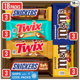 Mars caja surtida frontal mostrando marcas y variedad ideal para eventos