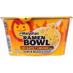 Maruchan bowl frontal mostrando etiqueta y beneficio conveniencia inmediata