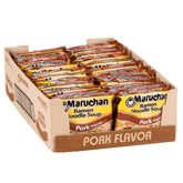 Maruchan empaque frontal con sabor cerdo mostrando conveniencia
