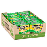 Maruchan empaque frontal mostrando sabor Chili y conveniencia para compras