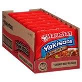 Maruchan Yakisoba envase frontal mostrando marca y sabor teriyaki, ventaja conveniencia