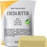 Mary Tylor Naturals vista frontal del bloque de manteca de cacao, formato 8 oz