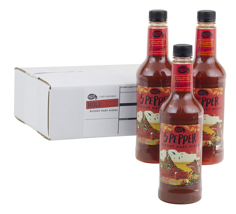 Master of Mixes botella frontal mostrando etiqueta y sabor extra picante
