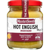 MasterFoods envase frontal mostrando mostaza picante y color amarillo vibrante