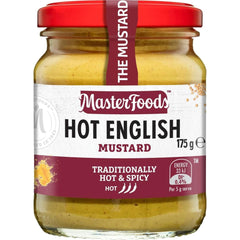 MasterFoods envase frontal mostrando mostaza picante y color amarillo vibrante