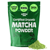 MATCHA DNA empaque frontal 160 oz mostrando tamaño y certificación orgánica