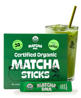 Matcha DNA frente del empaque mostrando 30 sticks y conveniencia