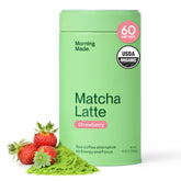 Matcha Made lata frontal mostrando diseño y tamaño práctico