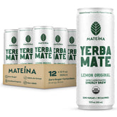 Mateina lata frontal mostrando etiqueta y diseño, refresco limpio y bajo en calorías