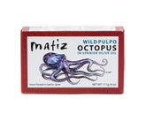 Matiz pulpo lata frontal mostrando presentación y conveniencia