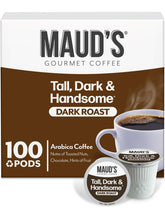 Maud's caja frontal de 100 cápsulas mostrando la marca y conveniencia