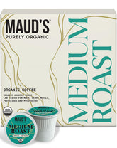 Maud's caja frontal de cápsulas mostrando diseño y conveniencia