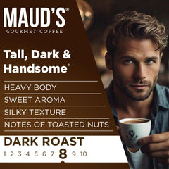 Maud's cápsulas servidas en taza espresso con crema intensa
