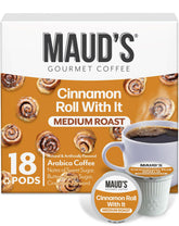 Maud's envase frontal de 18 cápsulas con diseño y beneficio conveniencia