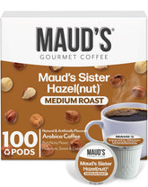 MAUD'S paquete frontal de cápsulas con diseño claro y ventaja de sabor avellana