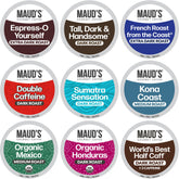 MAUD'S paquete fronta l del pack surtido mostrando 9 sabores y beneficio de variedad