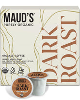 MAUD'S empaque frontal de cápsulas que destaca orgánico y baja acidez
