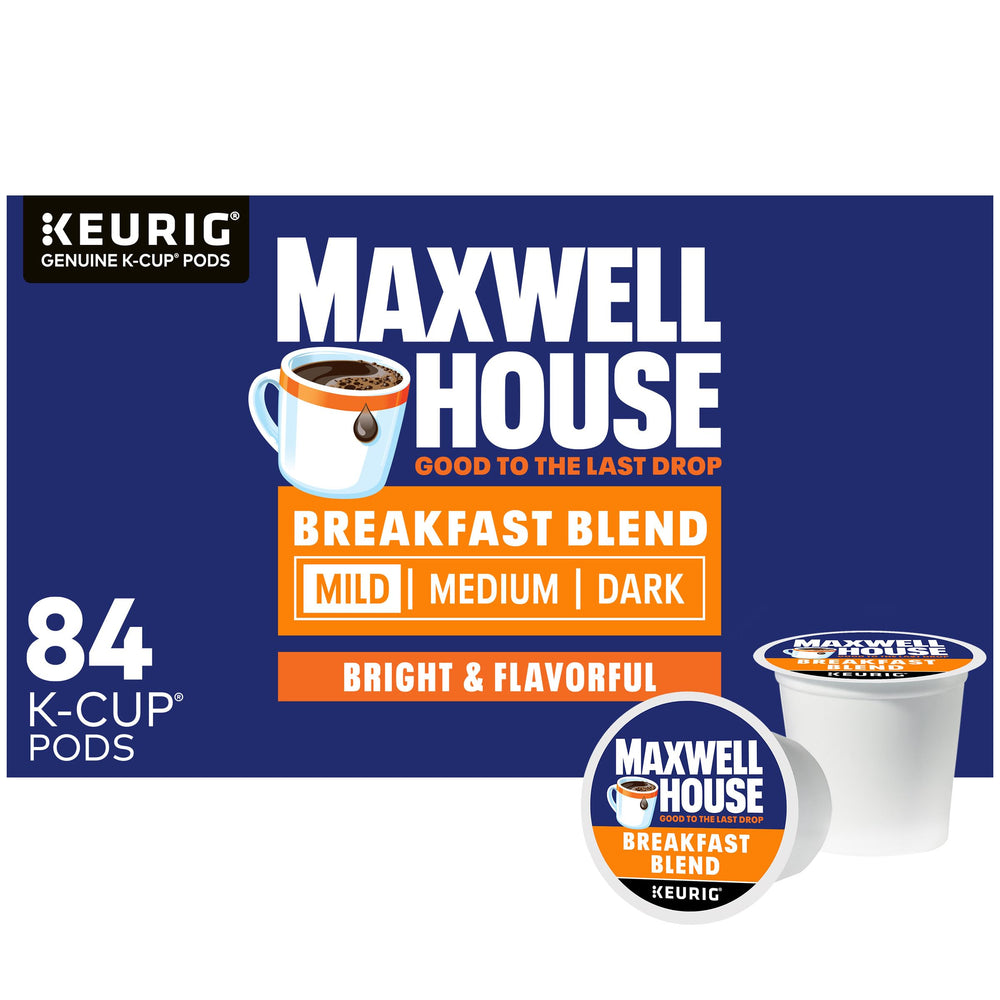 Maxwell House caja frontal 84 cápsulas mostrando cantidad y marca, fácil elección