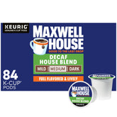 MAXWELL HOUSE caja frontal con 84 cápsulas, ofrece conveniencia y stock prolongado