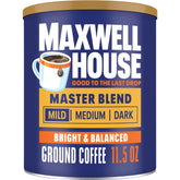 MAXWELL HOUSE frente del envase canister preserva frescura y conveniencia
