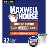 MAXWELL HOUSE frente del empaque mostrando 32 cápsulas y conveniencia