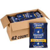 Maxwell House frente del empaque muestra caja y ventaja de stock