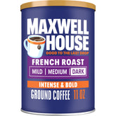 MAXWELL HOUSE lata frente mostrando diseño y conservación del aroma
