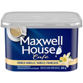 MAXWELL HOUSE vista frontal del envase de 240 g y beneficio de conveniencia
