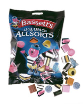 Maynards Bassetts frente del envase mostrando mezcla de caramelos y marca