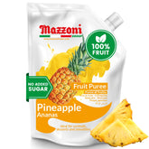 Mazzoni puré de piña vista frontal mostrando envase y volumen