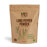 MB Herbals pimienta larga frente envasado mostrando etiqueta y cantidad 227g, aroma concentrado