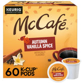 McCafe paquete frontal 60 cápsulas mostrando diseño otoñal y conveniencia