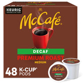 McCafé cápsula K-Cup frontal mostrando el paquete y conveniencia