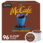 McCafé frente del empaque mostrando 96 cápsulas, conveniencia para el hogar